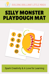 Silly Monster Playdough Mat Counting preschool printable activity building brilliant little minds