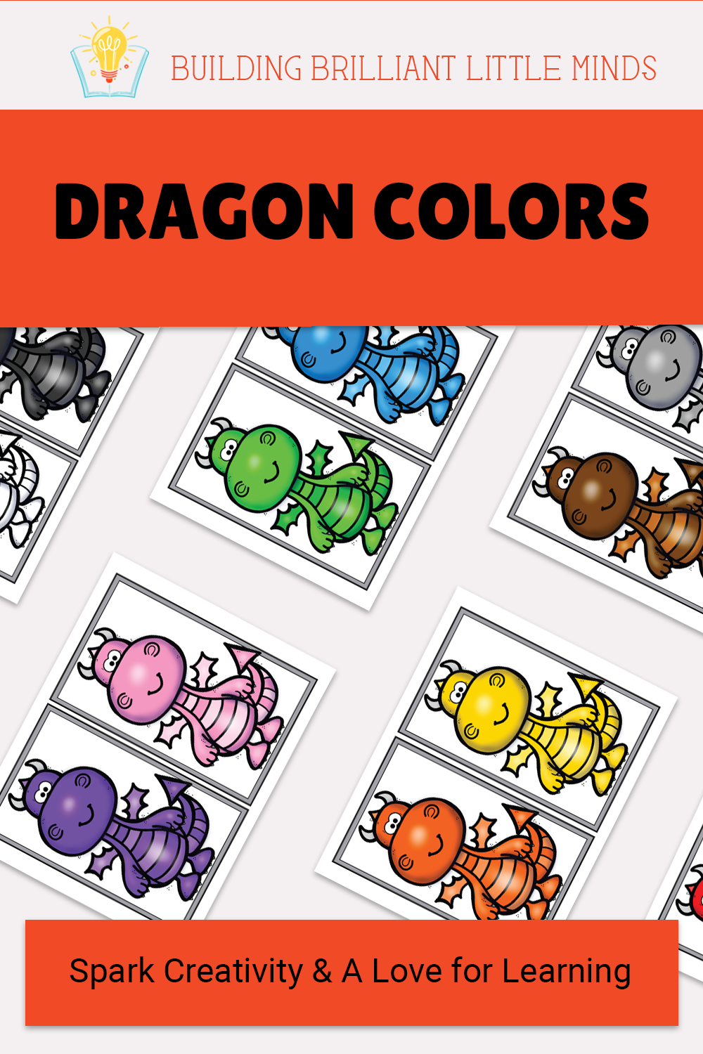 Dragon Colors learning colors preschool printable activity Building Brilliant Little Minds