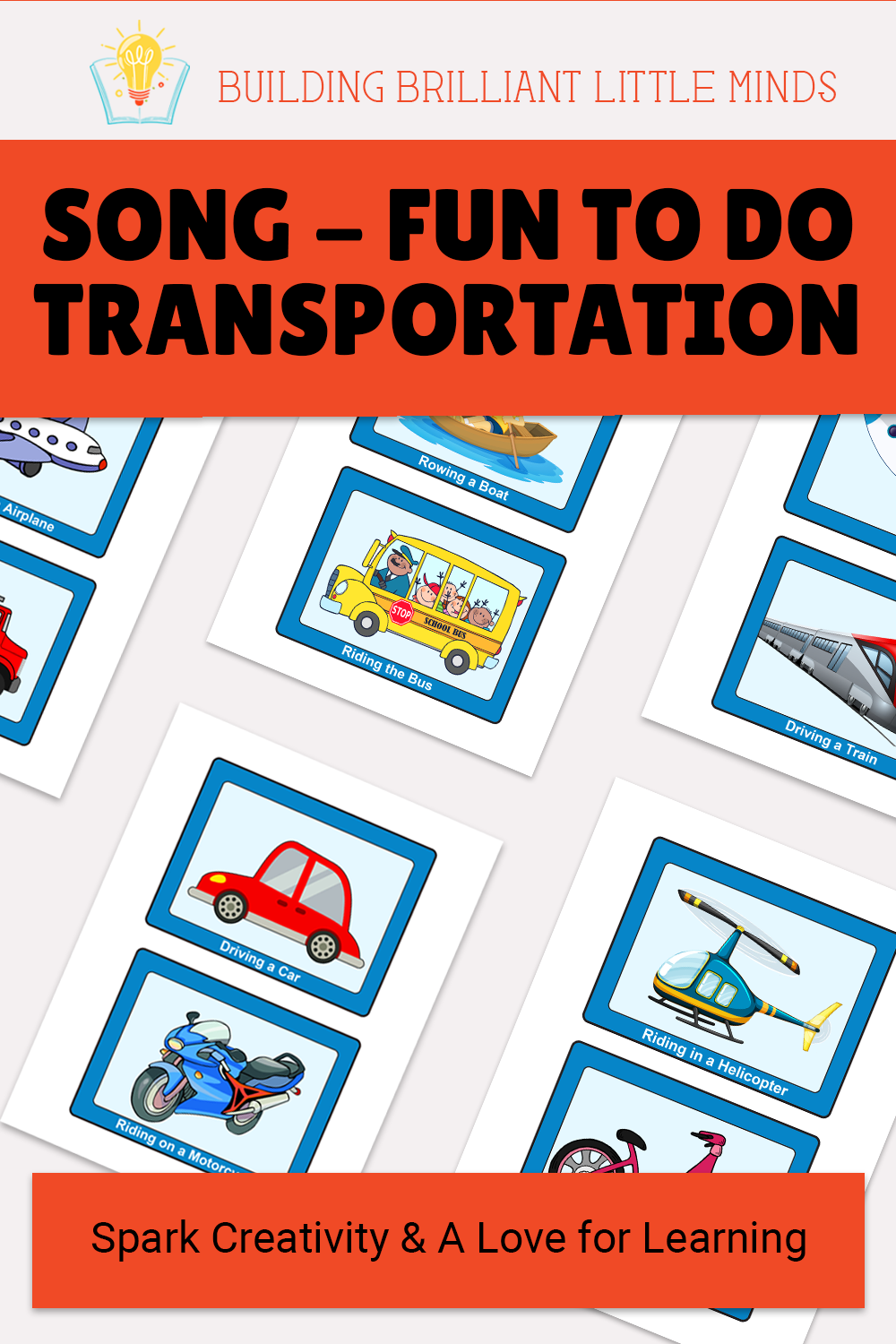 Fun to do transportation printable song activity Building Brilliant Little Minds