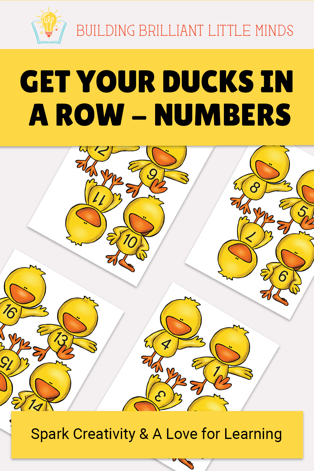 Get Your Ducks In a Row - Learning Numbers preschool activity Building Brilliant Little Minds