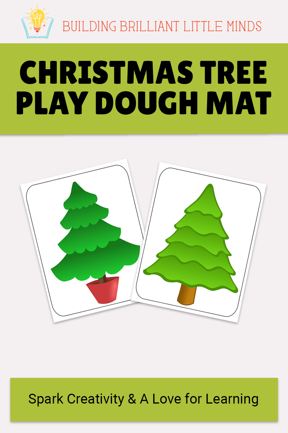 Christmas Tree Playdough Mat preschool activity Building Brilliant Little Minds