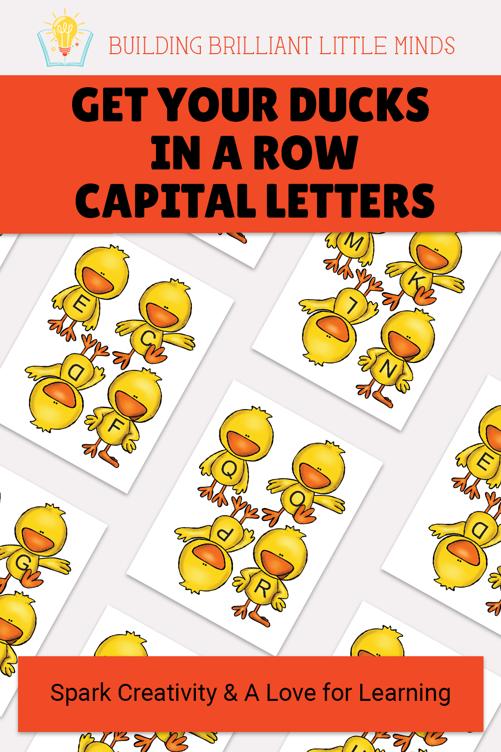 Get Your Ducks in a row capital letters preschool activity Building Brilliant Little Minds