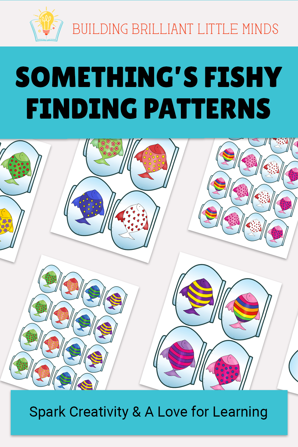 Something's Fishy Finding Patterns preschool printable activities Building Brilliant Little Minds